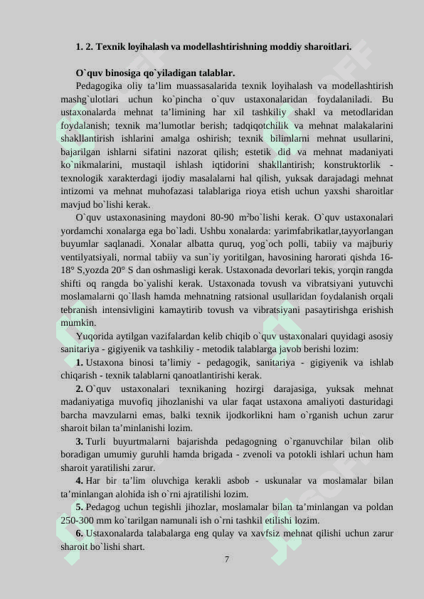Texnik konstruksiyalash va modellashtirish 7