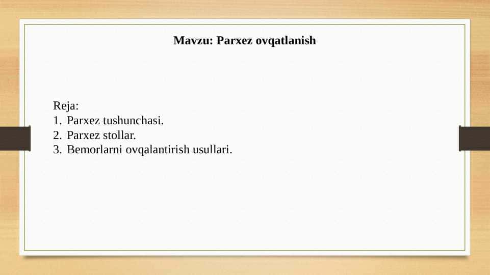 Parxez ovqatlanish