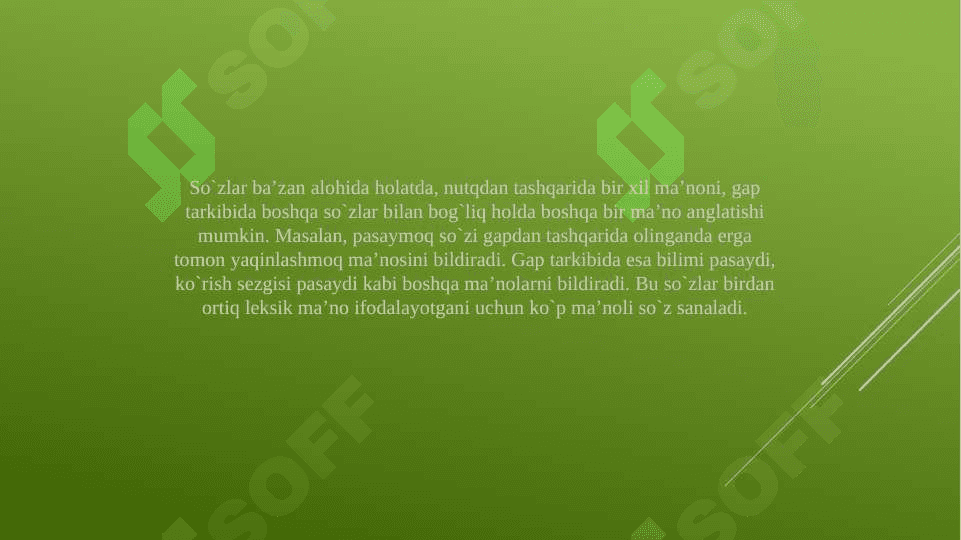 Bir ma’noli va ko’p ma’noli so’zlar 3