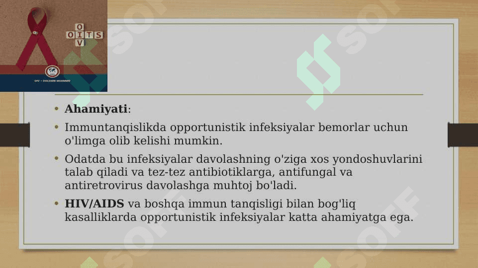 Immuntanqisliklarda opportunistik infeksiyalar kelib chiqishining molekulyar mexanizmi 4