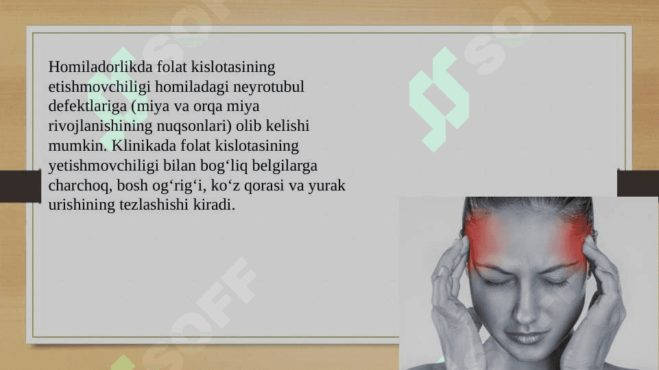 Folat kislotasining yetishmovchiligi.Sulfanilamid preparatlarning bakteriostatik ta'sir mexanizmi 7