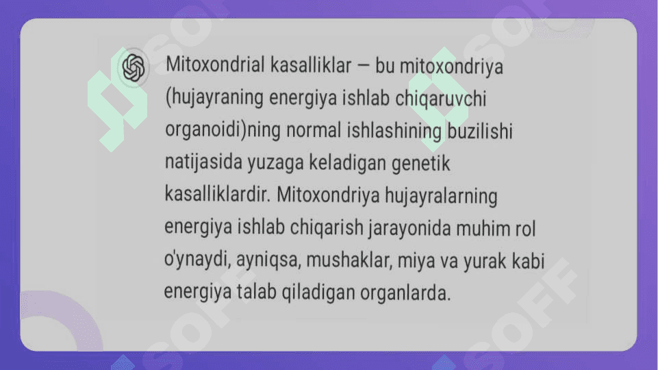 Mitoxondrial kasalliklar Gipoenergetik holatlar 3