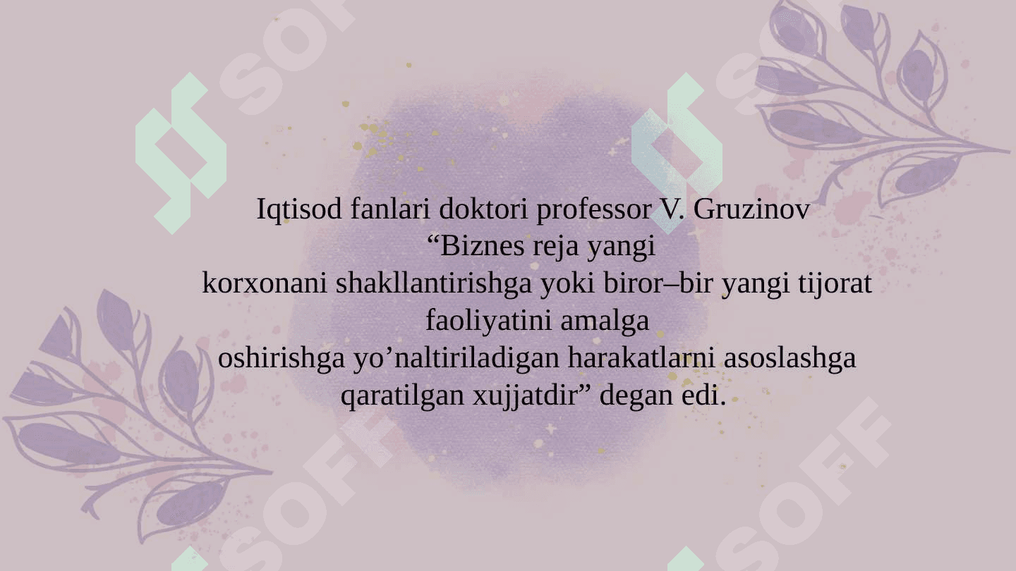 Biznes rejani ishlab chiqish 4