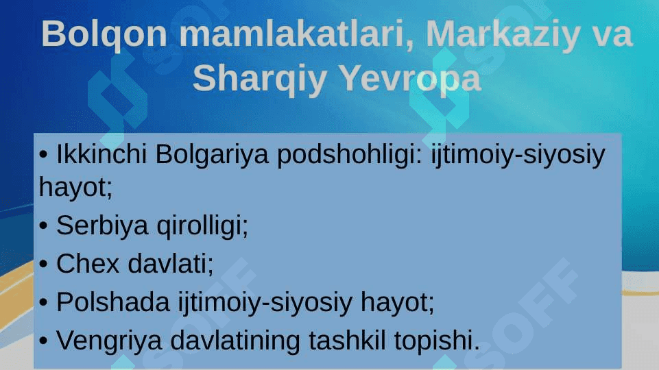 Bolqon mamlakatlari, Markaziy vaSharqiy Yevropa mamlakatlari. 2