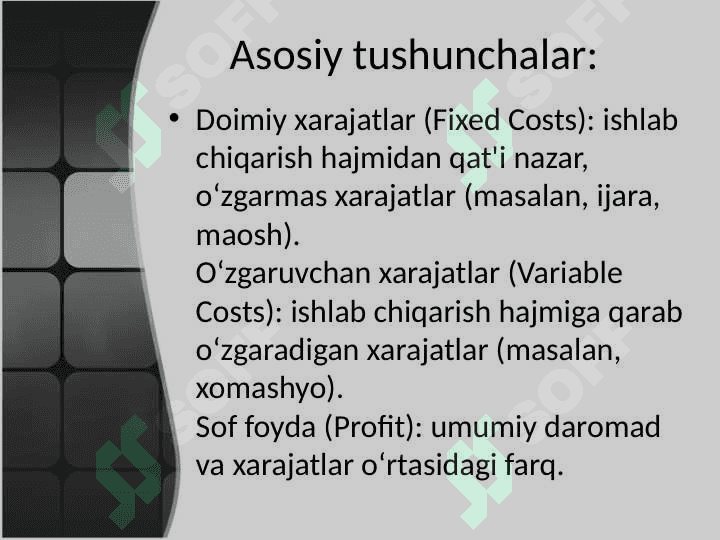 Zararsizlik nuqtasi tahlili va marjinal foyda 3