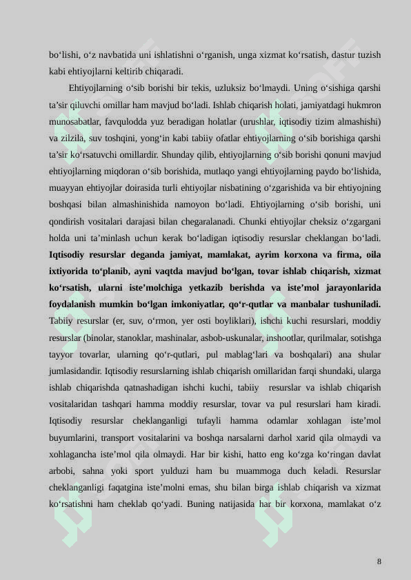 Ijtimoiy-iqtisodiy ehtiyojlarning mazmuni va ularning turkumlanishi 8