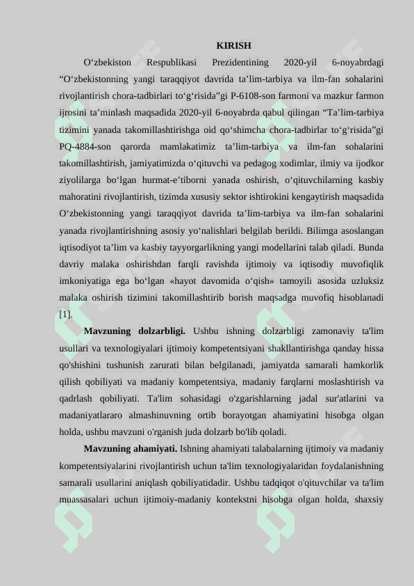 O'quvchilarning ijtimoy -madaniy kompetentsiyalarini  rivojlantirishda ta'lim texnologiyalarini ahamiyati 3