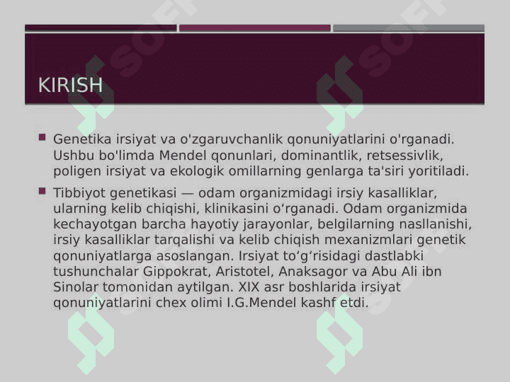 Belgilarni Irsiylanish Qonunlari va Genetik Injeneriyaning Tibbiyotdagi Roli 2