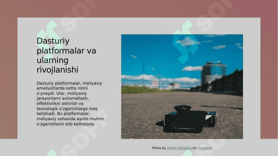 Moliyaviy amaliyotda qo'llaniladigan asosiy dasturiy platformalar va ularni raqamlashtirish transformatsiyasi 7