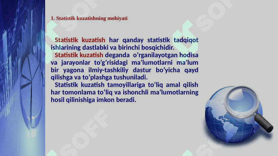 STATISTIK KUZATISHNI TASHKIL ETISH XUSUSIYATLARI 3