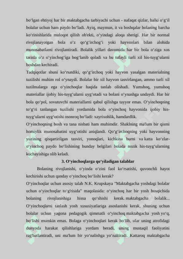 Oʻyinni bola rivojlanishida ahamiyati. Oʻyinning kelib chiqish tarixi. 8