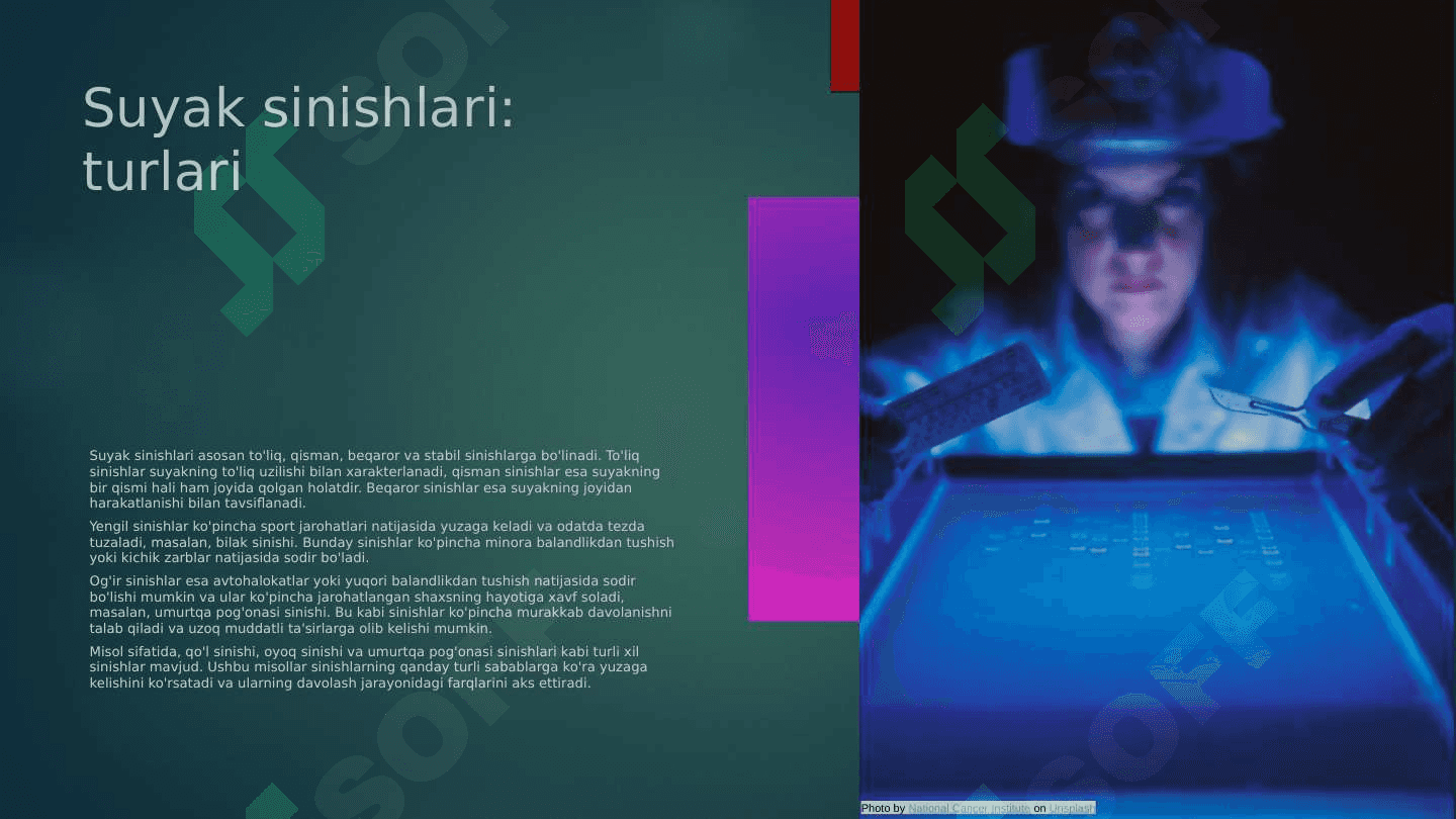 Suyaklarni sinishi zamonaviy davolash ppt. 5