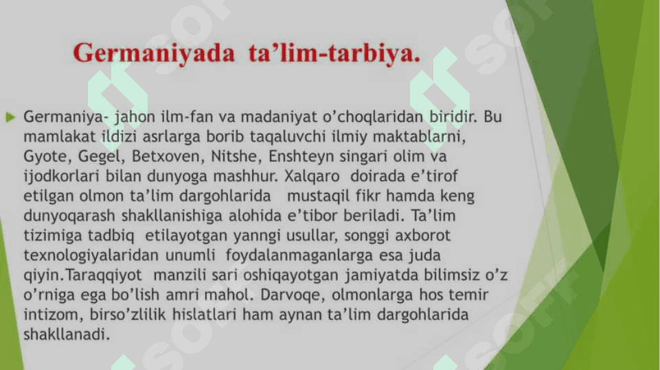 Jahon mamlakatlari ta’limi taraqqiyotining ayrim masalalar 2