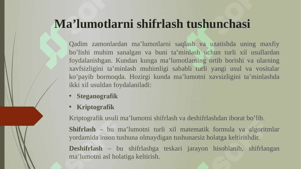 Ma’lumotlarni shifrlash va arxivlash vositalari 2