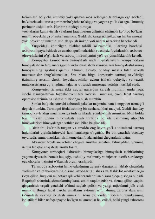Axborot xavfsizligining siyosati 2