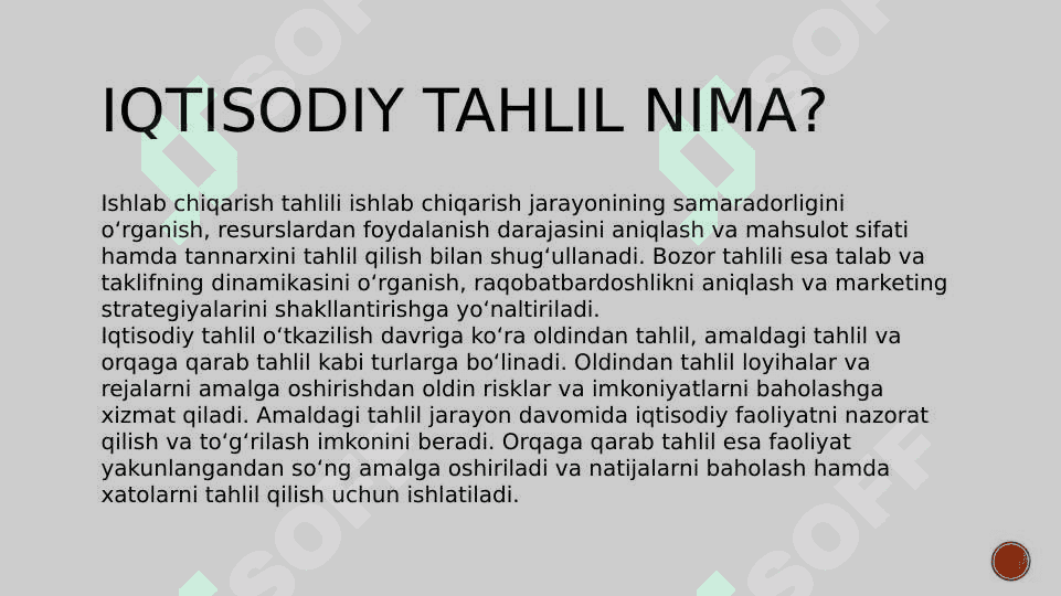 iqtisodiy tahlilni mazmuniga, davriga, obyekti va subyektiga ko`ra turlari MAVZUSIDA SLAYD 3