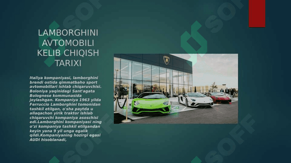 Lamboghini avtomobilining marketing strategiyasi 2