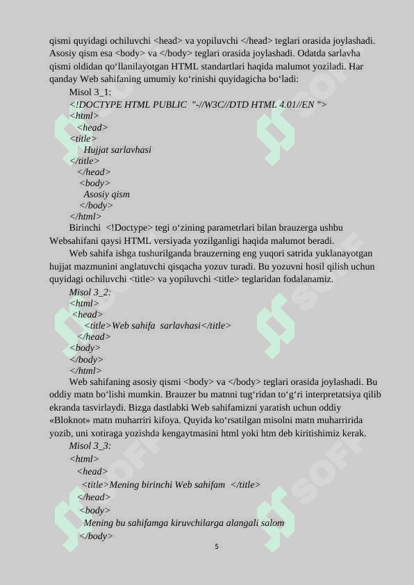 Web sahifa yaratish va unda ma’lumotlar bazasini yaratish. Temir yo’l syuk stansiyasi misolida. 5