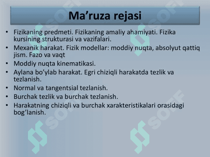 Moddiy nuqta kinematikaning asosiy tushunchalari 2