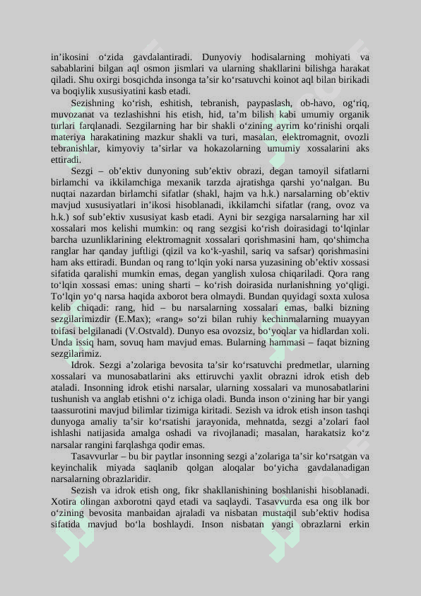 Ontologiya, gnoseologiya va ong falsafasi. 5