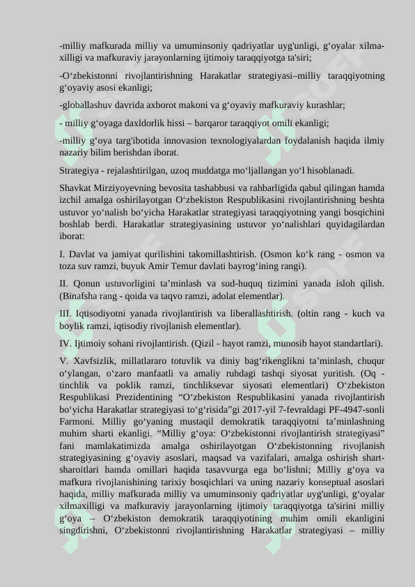 Milliy g‘oya O‘zbekistonni rivojlantirish strategiyasi” fanining predmeti, maqsadi va vazifalari 4