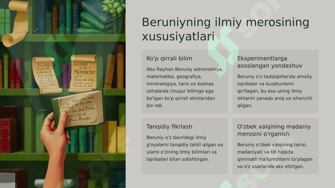 Abu Rayhon Beruniy - Xorazm Ma'mun akademiyasining yirik olimi. 3