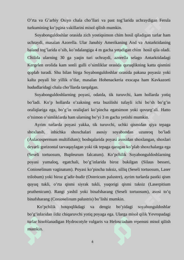 ZIRADOSHLAR  (APIACEAE)  OILASI 6