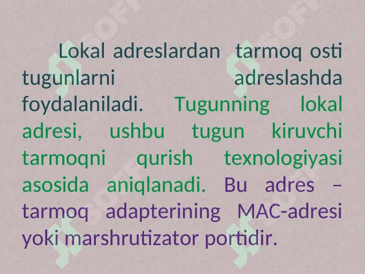 Kompyuter tarmog`ida adreslash. IP adreslarni taqsimlash 3
