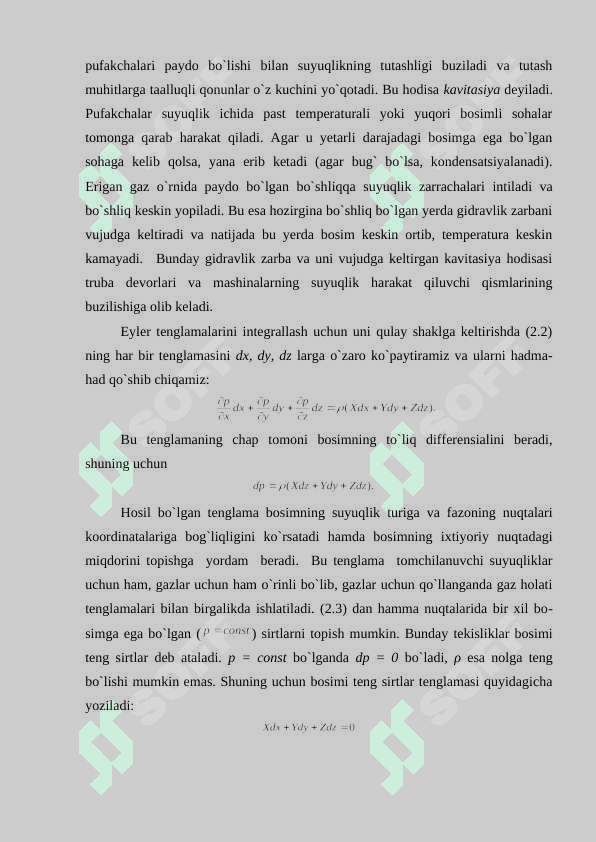 Suyuqliklarning muvozanat holatining differentsial tenglamasi 4