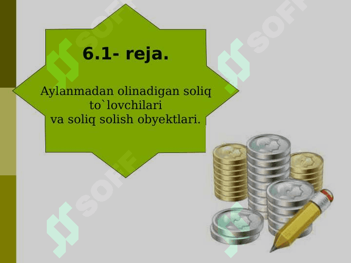 «Soliqlar va soliqqa tortish» fanidan  Aylanmadan olinadigan soliq 3