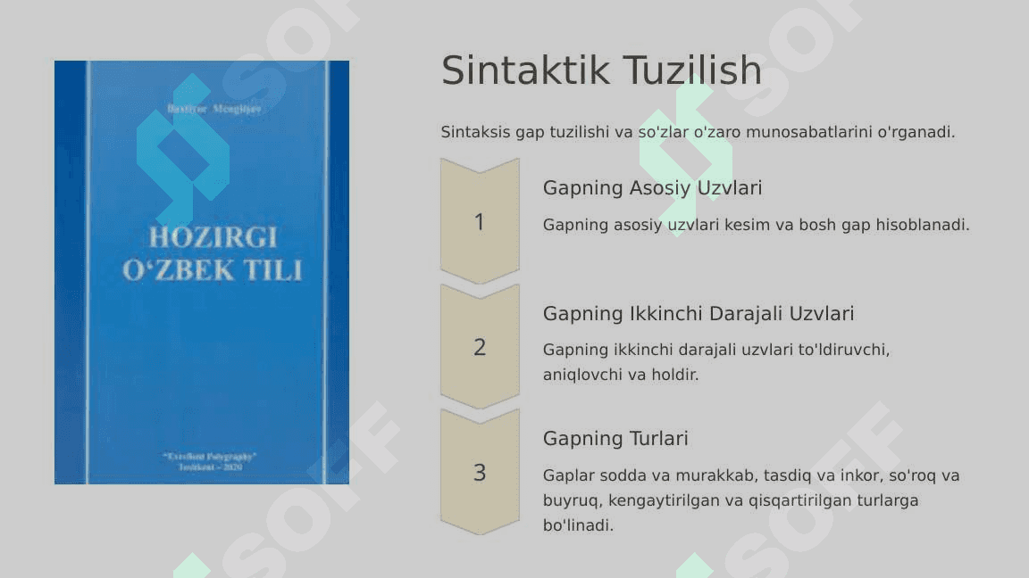 Hozirgi O‘zbek adabiy tilining tuzilish uzvlari 7