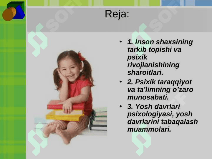 Psixik rivojlanish nazariyasi 2