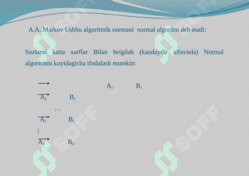 MARKOVNING NORMAL ALGORITMLARI 4