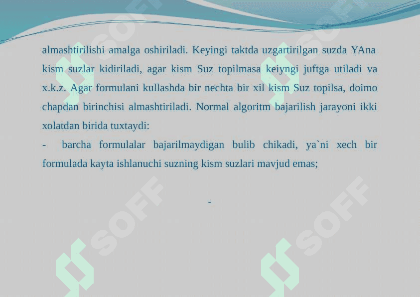 MARKOVNING NORMAL ALGORITMLARI 7