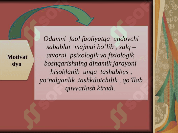 MATIVATSIYANI,  MATIVATSIYANI O'RGANISHGA OID  ASOSIY YONDASHISHLAR 4