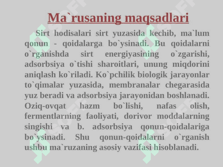 SIRT HODISALARINING FIZIK-KIMYOSI 2