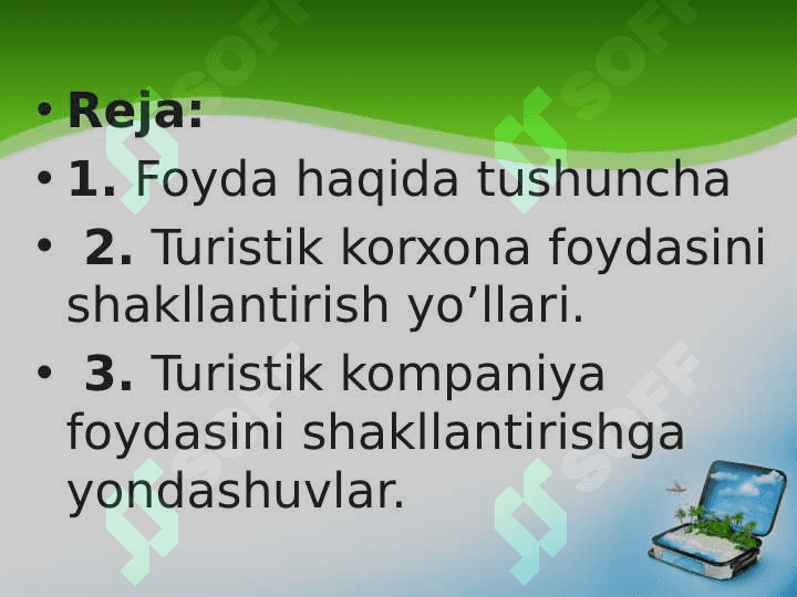Turistik firmalarda foydani shakllantirish va undan samarali foydalanish 2