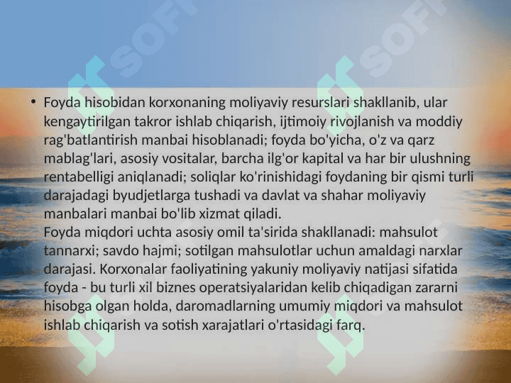 Turistik firmalarda foydani shakllantirish va undan samarali foydalanish 4