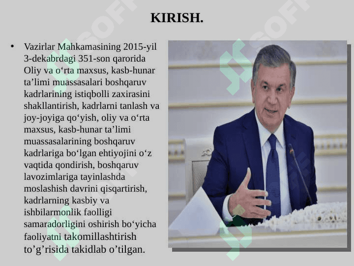 Zamonaviy rahbar kadrlarga qo’yiladigan talablar 2