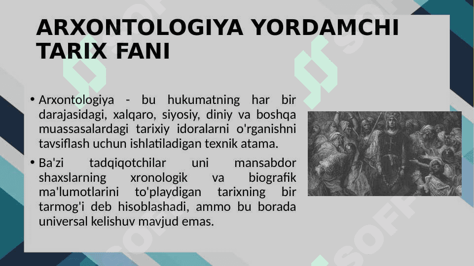ARXONTOLOGIYA YORDAMCHI TARIX FANI 3