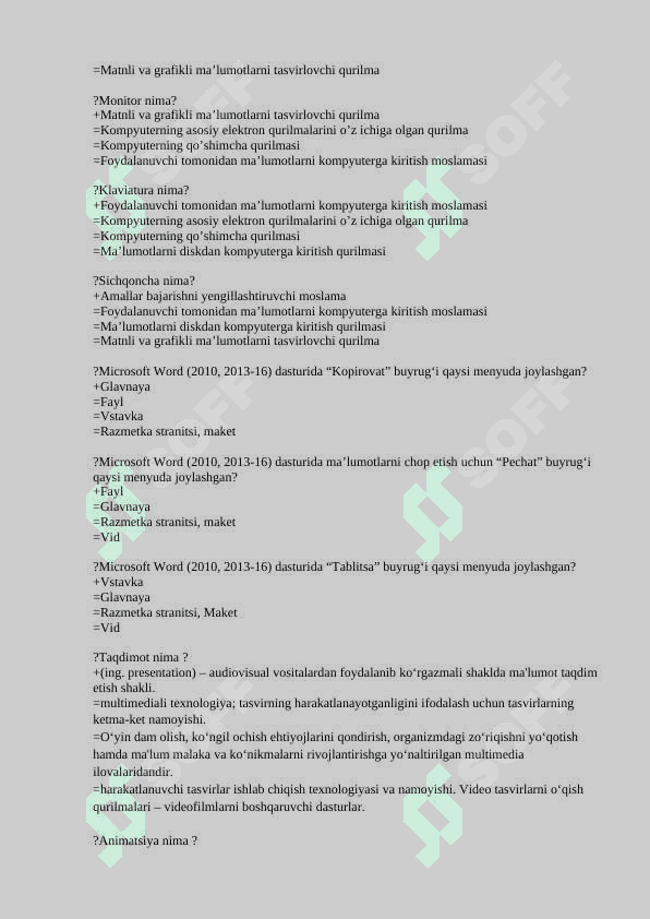 Medisavodxonlik yakuniy  javoblari 2025 4