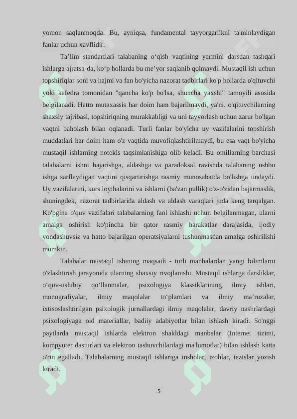 DARSDAN TASHQARI TADBIRLAR VOSITASIDA TALABALARNI MUSTAQIL TAFAKKURINI SHAKLLANTIRISH 5