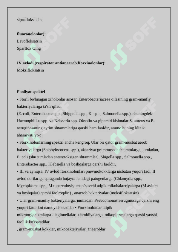 TURLI KIMYOVIY TUZILISHGA EGA BOʻLGAN ANTIBIOTIKLAR 3