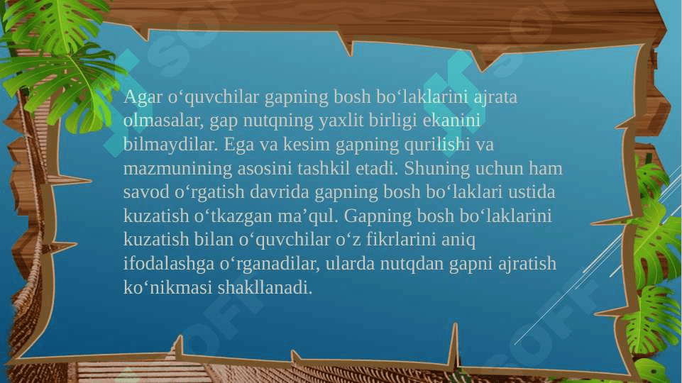 Savod o’rgatish davrida gap ustida ishlash 5