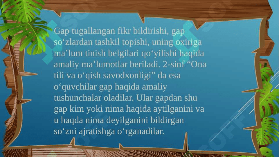 Savod o’rgatish davrida gap ustida ishlash 7