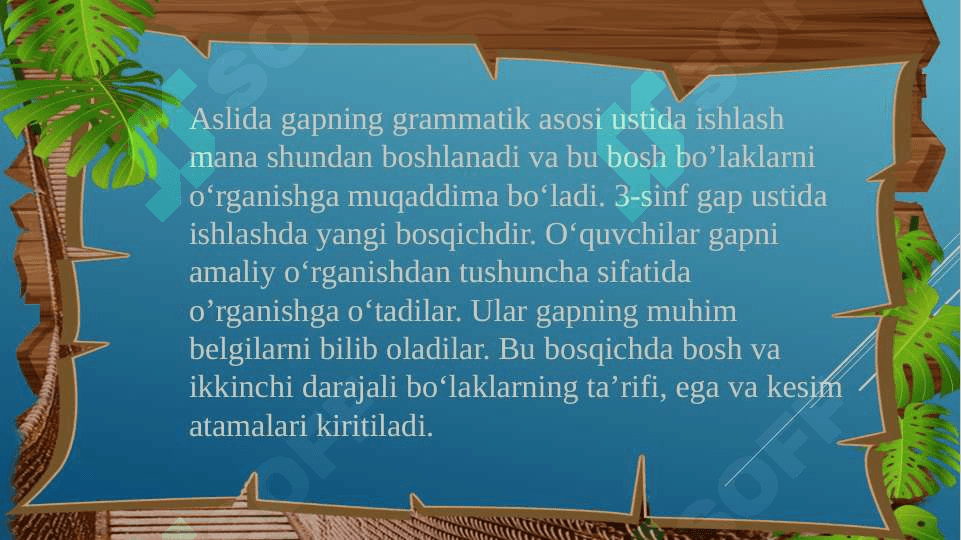 Savod o’rgatish davrida gap ustida ishlash 8