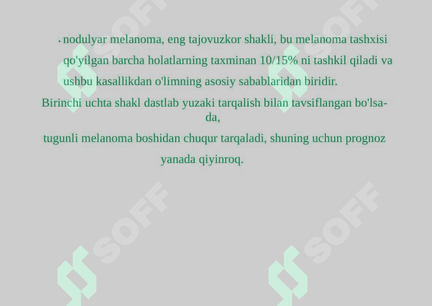 Teri raki, Teri melanomasi: turlari, belgilari, tashxisi va eng so'nggi davolash usullari 5