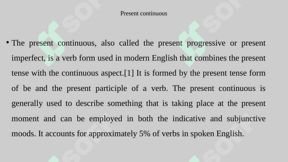 Present continuous tense 2