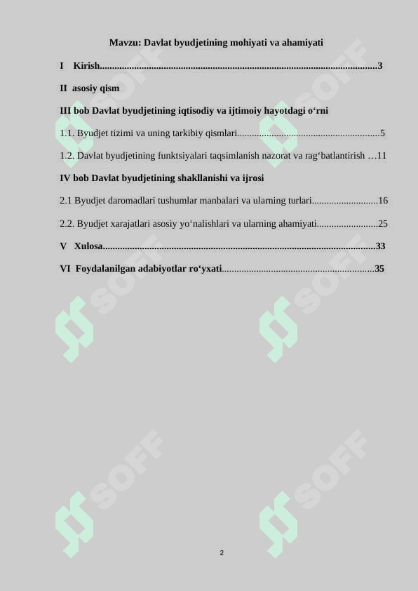 Davlat byudjetining mohiyati va ahamiyati 2