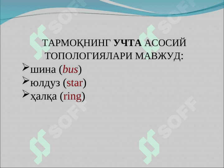 Компьютер тармоқларининг стандартлари 2